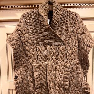 Chloe Cableknit Wool Poncho -- One Size